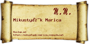 Mikustyák Marica névjegykártya